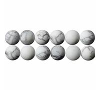 DIY Jewellery Making Beads 6mm Natural White Howlite Semi Precious Stone in Bulk Wholesale One Strand 15 Inch APX 60 Pcs