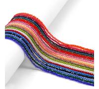 DIY Jewelry Essentials 2mm Flat Beads String for Handmade Bracelets and Necklaces Using Rare Earth Glass (Peacock blue)