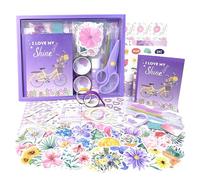 DIY Journal Set for Girls, Scrapbook Kit for Teenage Girls Age 8 9 10 11 12 13 14, Art and Crafts Gift for Kids Girls Birthday Christmas School Stationery Set Scrapbook & Diary Supplies for Crafts