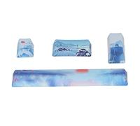 DIY Keycaps Kit Snow Ice City Pattern, Custom Keyboard Keycap Set, Universal Mechanical Keyboard Replacement Accessories with Space ESC Enter Numpad Keys, PBT Material for Gaming T