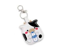 DIY Keychain Sewing Kit Animal - Keyring Making & Craft for Beginners | Handmade Faux Leather Key Ring & Keychain Gift | Cow with Milk Design