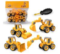 DIY Kids Construction Tool Set, Educational Construction Toy Equipped with Special Screwdriver Mont Take Apart Toys Kit for Children Boys Girls (Yellow)