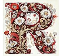 DIY Kit 5D Daisy Red Letter Partial Drill(R) (R)