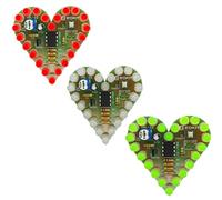 DIY Kit Heart Shape Breathing Lamp Kit DC 4V-6V Breathing LED Suite Red White Blue Green DIY Electronic Production for Learning Red Green White 3 Pieces