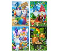 DIY Kits for Adults,Round Full Drill Crystal Embroidery Paintings Arts Decor Gnome