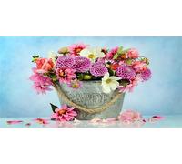 DIY Large Diamond Art Kits for Adults, Flower Square Drill Full Drill Crystal Rhinestone Embroidery Canvas, Diamond Painting Cross Stitch 5D Gem Art Crafts Set for Home Wall Decor 30x90cm Au7137