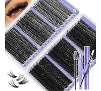 DIY Lash Clusters Kit 30-100D Volume Eyelash Extension Kit 8-16mm Thick Individual Lashes 708pcs with Lash Bond and Seal, Lash Tweezers, lash brush,Super Thin Band Eyelashes