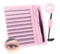 DIY Lash Extension Individual 200 Pcs Natural Cluster Volume Individual Extension At Home(30D-0.07C-8-16MM Mix)