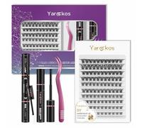 DIY Lash Extension Kit, 110Pcs Individual False Eyelash Clusters, D Curl Mix 8-16mm, Tweezer with Comb, Bond Seal Glue, Lash Remover, Women Natural Eyelash Extension Set, Beginner Home Use (Purple-A3)