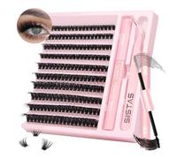 DIY Lash Extension Kit，200pcs Lash Clusters Individual Lashes Eyelash Extension Kit D Curl Volume Cluster Eyelashes with Lash Bond and Seal and Lash Tweezers，Application at Home Lash Extension Kit(80D