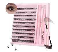 DIY Lash Extension Kit，200pcs Lash Clusters Individual Lashes Eyelash Extension Kit D Curl Volume Cluster Eyelashes with Lash Bond and Seal and Lash Tweezers，Application at Home Lash Extension Kit(30D