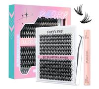 DIY Lash Extension Kit 240 PCS Individual Eyelash Extension Kit 40D Cluster Lashes Kit Lash Bond and Seal with Lash Applicator Kit for Eyelash Extensions