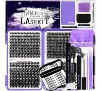 DIY Lash Extension Kit 780 Pcs D Curl Individual Lash Clusters Eyelashes Extension Set with Mirror Lash Storage Box Lash Bond&Seal Glue Remover Tweezers Lash Brush Applicator