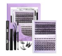 DIY Lash Extension Kit,Individual False Eyelash Cluster Kit Include Lash,Seal, Lash Remover,Tweezer and Lash Appliocator,Light Weight,Strong Hold and Sweatproof,Not Easy Fall Apart (A-126pcs)