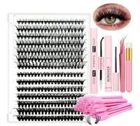 DIY Lash Extension Kit Individual Lashes Kit for Beginner at Home with 280 PCS 9-16mm Length 30D+40D Curl Lash Clusters Lash Bond and Seal Glue Remover Tweezers Lash Applicator Tool