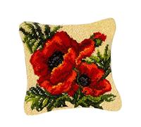 DIY Latch Hook Kits Cute Flowers Cushion DIY Craft for Beginner Adults, Flower 7