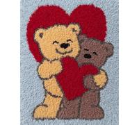 DIY Latch Hook Rug Making Kit for Adults Kids Cartoon Bear and Lover 21X29In/55X75Cm Embroidery Kits Cross Stitch Kit Carpet Making Kit Needlework DIY Craft Kits for Home Deco