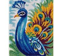 DIY Latch Hook Rug Making Kit for Adults Kids Peacock 31x45in/80x115cm Embroidery Kits Cross Stitch Kit Carpet Making Kit Needlework DIY Craft Kits for Home Deco