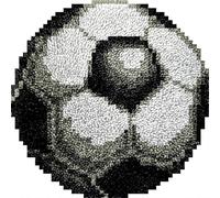 DIY Latch Hook Small Mini Rug Kits for Adults Tapestry Soccer Pre-Printed Patterns Carpet Needlework Crochet Yarns Latch Hooking Mat Cushion for Home Decor 30x30cm(l192)