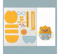 DIY Leather Bag Kit Bear Shape Pre-Punched Easy for sew DIY Leather(Yellow)