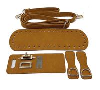 DIY Leather Bag Making Kit 8colors 4Pcs/Set Artificial Leather Shoulder Bag Bottom Strap Replacement for DIY Knitting Crochet Handbag Sewing Accessories for Craft(Yellow)