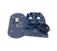 DIY Leather Bag Making Kit Handbag Shoulder Strap Woven Bag Set Leather Bottoms with Hardware Accessories for DIY Handmade Backpack for DIY(Blue)