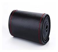 DIY Leather Braid On The With Needles Thread Car-Styling Steering Covers Hand-Stitched Steering Wheel Cover 36-40cm Protector Steering Wheel(Red 40cm M)