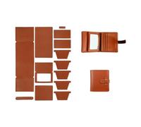 DIY Leather Wallet Making Kit with Pre-Punched Holes - Complete Sewing Project Supplies for Men's Purse Crafting- Brown
