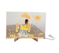 DIY LED Drawing Board Lamp for Kids, Transparent Acrylic Writing Board, 7 Colour Pens and Bracket, Creative Erasable Light for Art Projects(30 * 20cm)