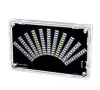 DIY LED Music for spectrum Display Kit with Acrylic Case USB Powered Audio Visualizer Adjustable Sensitivity and Rhythm Light Modes 11.3x7.2x1.2cm Black Interactive Button for Home Desk Electronics(B)