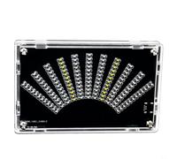 DIY LED Music for spectrum Display Kit with Acrylic Case USB Powered Audio Visualizer Adjustable Sensitivity and Rhythm Light Modes 11.3x7.2x1.2cm Black Interactive Button for Home Desk Electronics(A)