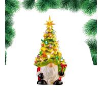 DIY Lighted Christmas Gnome Tree, 8 Inch Gnome Christmas Tree with Multicolored Lights, Faceless Old Man Ceramic Christma Trees, for Home Room Fireplace Office (1pcs)