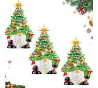 DIY Lighted Christmas Gnome Tree, Faceless Old Man Christmas Tree, Small Mini Prelit Xmas Holiday Decor with Glowing Multicolored Lights, Gnomes Ornament for Fireplace, Tabletop (3pcs)