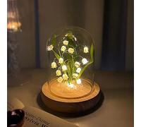 DIY Lily Night Light, Handmade Lily of The Valley Table Lamp Artificial Flowers Bedroom Lamp for Women Birthday Anniversary Thanksgiving Christmas Valentine's Day Mother's Day