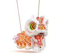 DIY Lion Dance Lantern Craft Kit - Lion Dance Paper Lantern Craft Kitwith Moving Head & LED Lights, Easy Assembly Cultural Activity for Adults and Family (Orange)