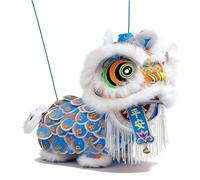 DIY Lion Dance Lantern Craft Kit - Lion Dance Paper Lantern Craft Kitwith Moving Head & LED Lights, Easy Assembly Cultural Activity for Adults and Family (Blue)