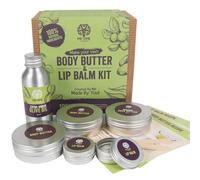 DIY Lip Balm and Body Butter Making Kit, 100% Natural Vegan Ingredients with Recipe Cards and Step by Step Video Tutorials, Me Time Therapies
