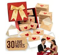 DIY Love Notes Box - 30 Pack Mini Blank Cards and Envelopes Set | Romantic Anniversary Valentines Day Gifts for Him Her, Boyfriend, Girlfriend | Tiny Thoughtful Keepsake Notes with Gift Box