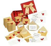 DIY Love Notes Box 60 Mini Blank Cards Envelopes With Heart Stickers Romantic Gift For Celebration Birthday Pocket Sized Secret Love Letters For Wife Husband Girlfriend Boyfriend