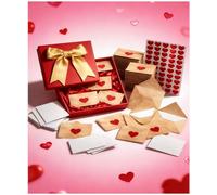 DIY Love Notes Box - Mini Blank Cards & Envelopes for Him Her, Mini Envelopes with Blank Cards, DIY Love Letters, Valentines Day Gifts, For Boyfriend Girlfriend Husband Wife (30PCS)