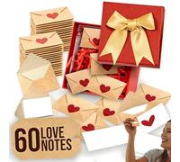 DIY Love Notes Box, Mini Blank Cards & Envelopes for Him/Her, Mini Envelopes with Blank Cards, Valentine's Day or Anniversary Little Love Notes Gifts for Wife, Husband, Boyfriend, Girlfriend (60pcs)