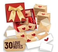 Diy Love Notes Box, Mini Blank Cards & Envelopes for Him Her, Mini Note Cards With Envelopes, Note Cards And Envelopes Set for Wife Husband Girlfriend Boyfriend, Wife, Anniversary & Birthday (30Pc)