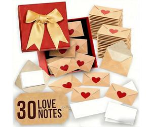 DIY Love Notes Box, Romantic Personalized Gift for Valentine’s Day with Heart Stickers, Tiny Valentines Day Card, Little Love Notes for Wife,Husband, Anniversary & Birthday
