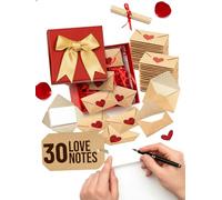 DIY Love Notes Box, Valentine Envelope Boxes, Mini Letters with Blank Cards Set, Romantic Personalized Gift for Him Her, Valentine’s Day, Birthday, Anniversary & Long Distance Love(30 pcs)