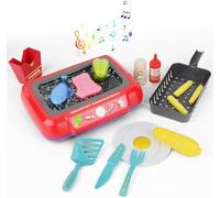 DIY Magic Food Cooking Playset, 20 Pieces, Interactive Kitchen Toy with Lights and Sounds, Colour-Change Effect