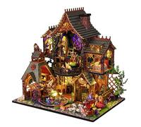 DIY Magic Forest Book Nook Kit, Wooden Miniature DollHouse Model Kits for Adults to Build, Tool Not Included