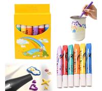 DIY Magic Popcorns Pens, 6 Colours 3D Art Pen, Fluffy Bubble Drawing, Magic Bubble Pen for DIY Crafts, Greeting Cards & School Projects, Creative Puffy Pens for Art & Craft, Drawing & Scrapbooking，B