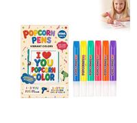 DIY Magic Popcorns Pens, 6 Colours 3D Art Pen, Fluffy Bubble Drawing, Magic Bubble Pen for DIY Crafts, Greeting Cards & School Projects, Creative Puffy Pens for Art & Craft, Drawing & Scrapbooking，A