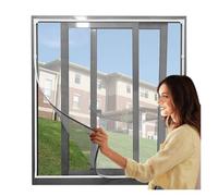 DIY Magnetic Screen Window, Mosquito Net Curtain, Invisible, Household Magnet Self-Adhesive for Indoor and Outdoor use(White net Black Edge,60cm x 120cm)