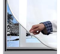DIY Magnetic Window Insulation kit Frosted Film with White Frame Max 39"X47"(100×120cm) Fits Any Size Smaller